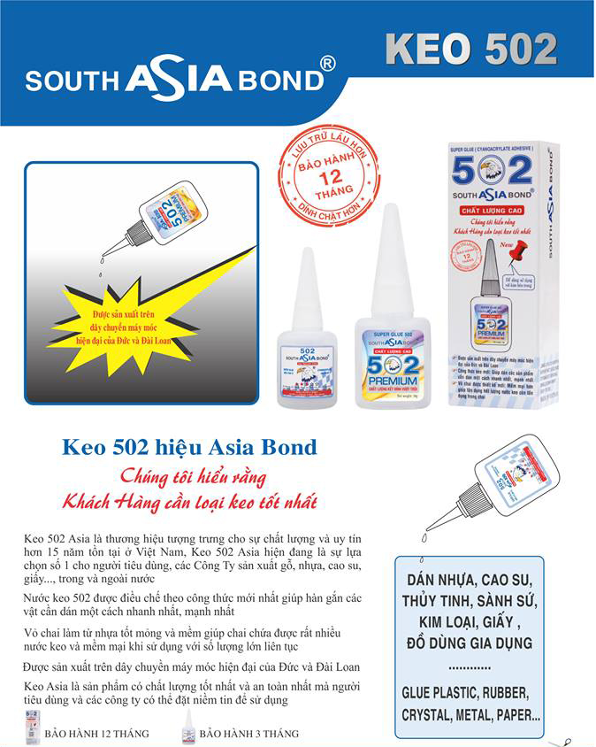 Đại lý phân phối keo 502 Asiabond